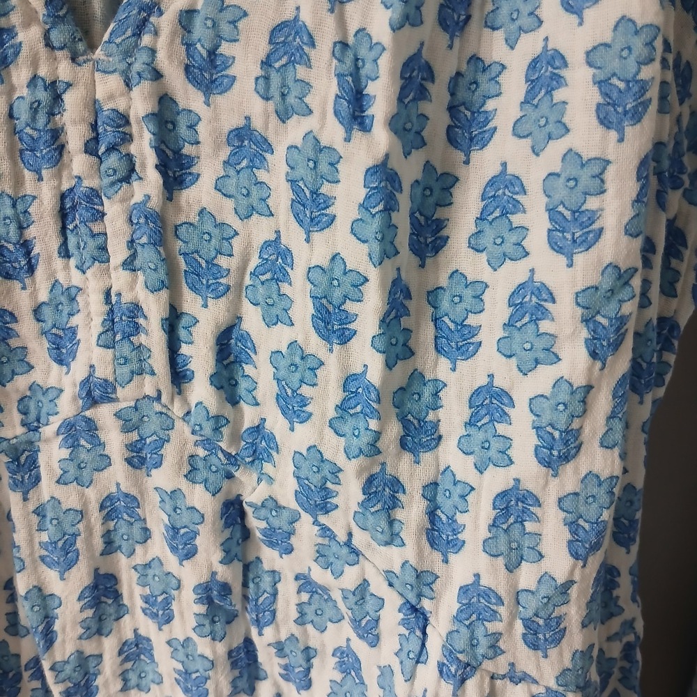 Vineyard Vines Women's Size XS Seastitch Block Print Dress Ruffle Hem 3/4 Sleeve - Picture 12 of 16
